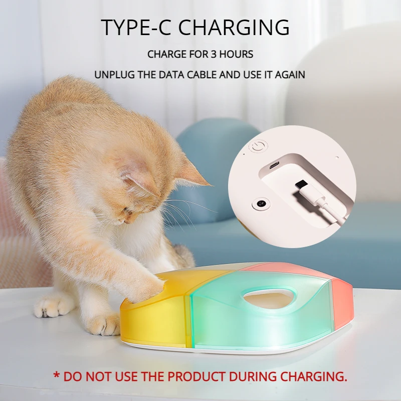 TANU New Electric Cat Toy Cat Magic Box Interactive Smart Teasing Cat Stick Toy AI bionic Intelligent Induction USB Charging Toy