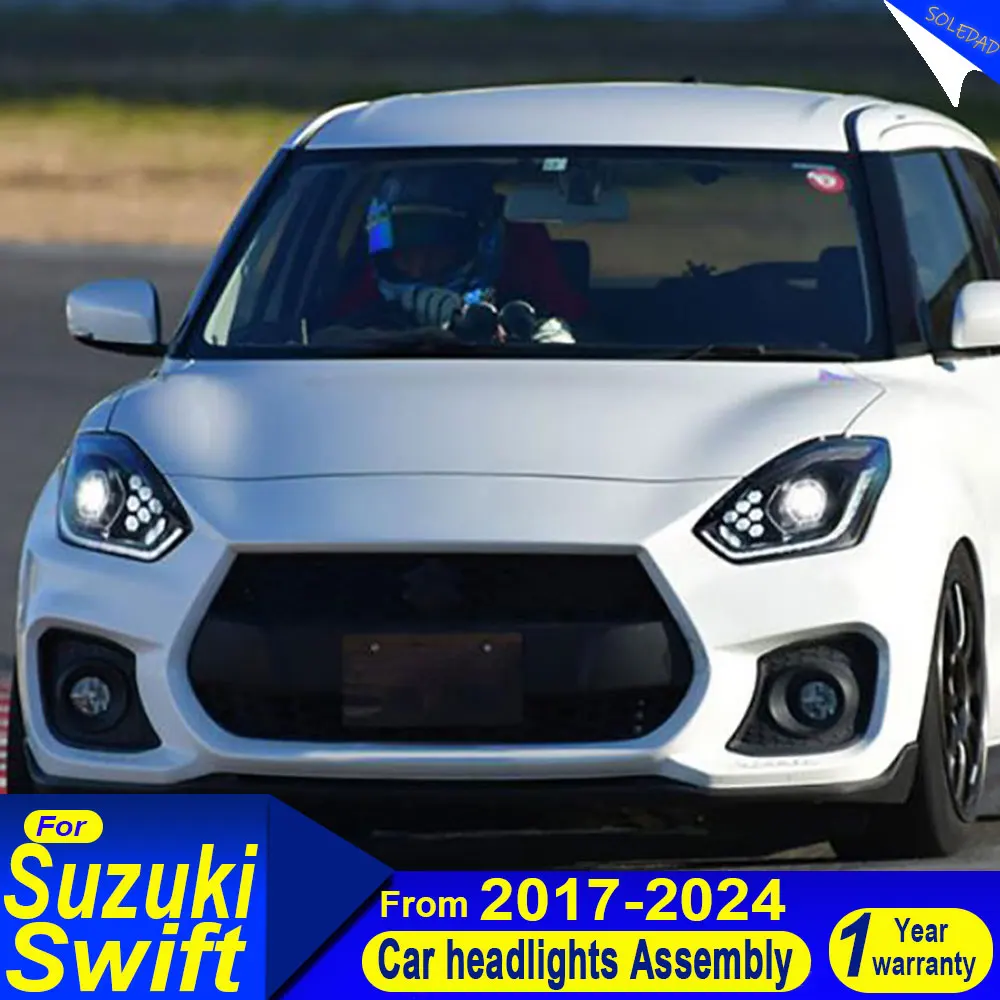 

For Suzuki Swift 2018 2019 2020 2021 Modified Front LED DRL Amber Turn Signal Lights Car LED Headlights Auto Accessories