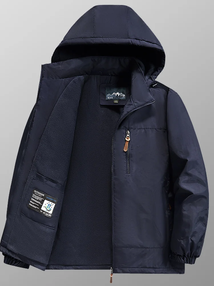 

Мужская зимняя куртка с флисовой подкладкой, теплая хлопковая куртка свободного кроя, большие размеры, ветрозащитная, с множеством карманов, повседневная, утолщенная, с длинными рукавами