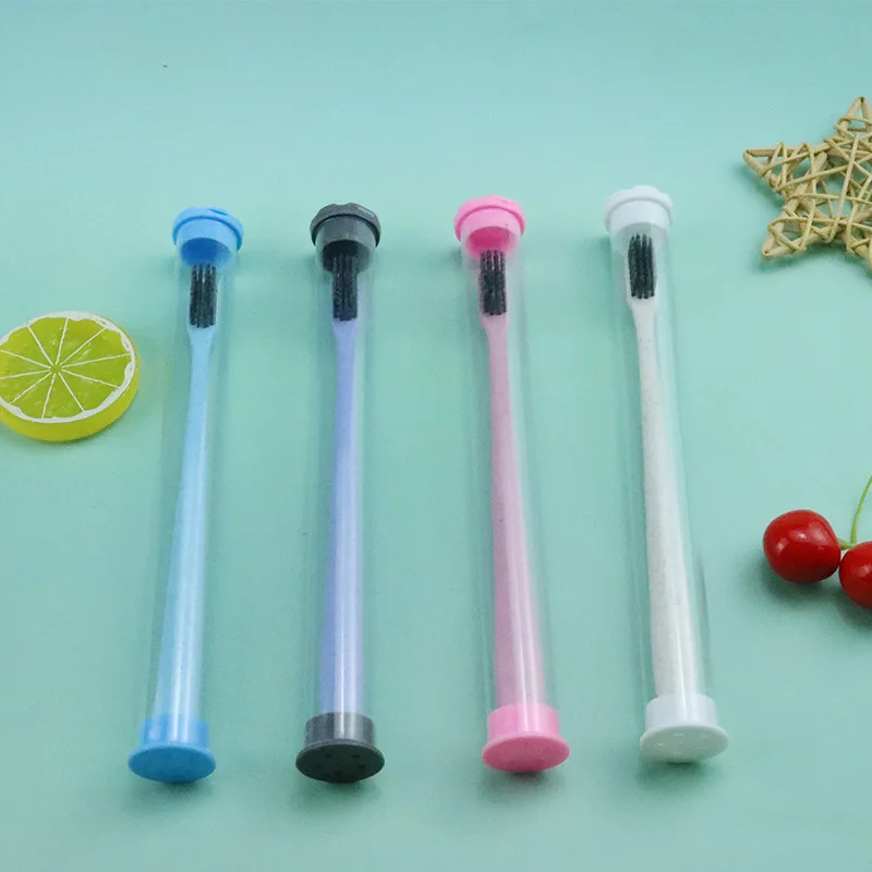 

Ecofriendly Wheat Straw Soft Bristle Toothbrush Independent Tube Pack Teeth Deep Cleaning Portable Travel Dental Oral Care Brush