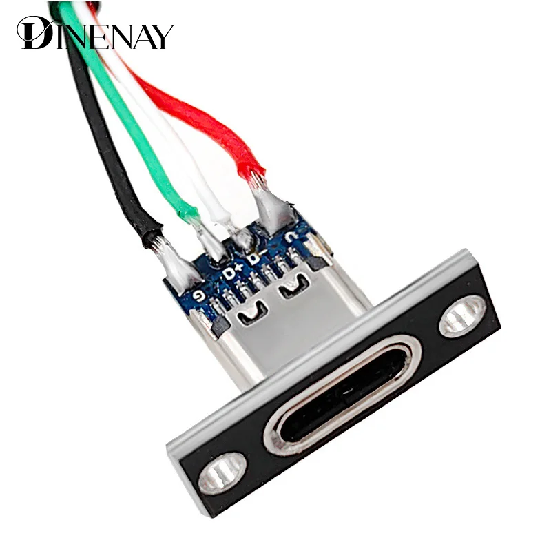 USB Jack 3.1 Type-C 4 P Welding Wire 3A Female DIY Connector Straight For Mobile Phone Charging Port Charging Socket