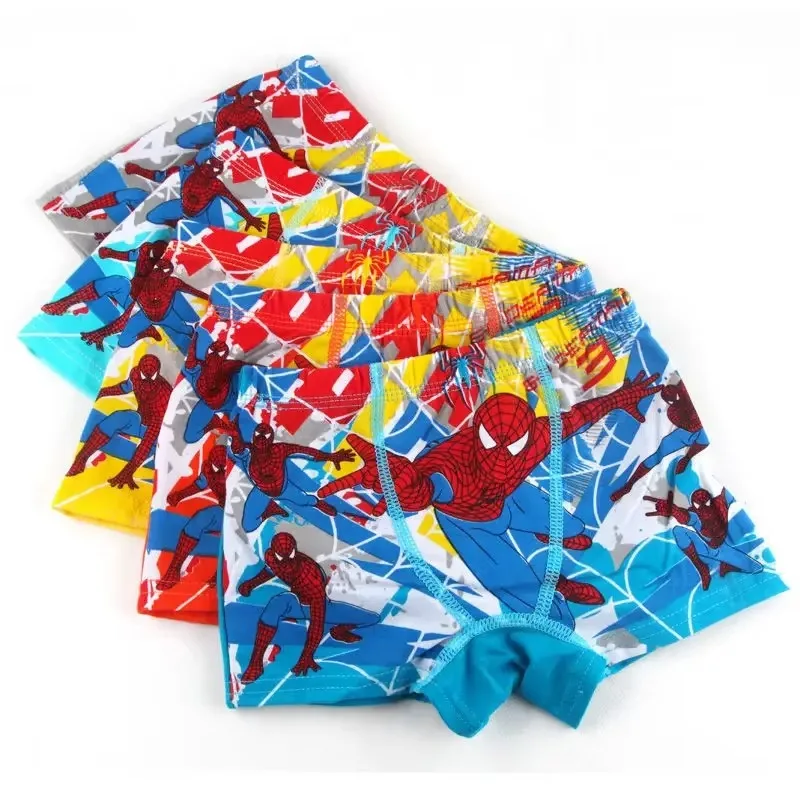 Marvel The Avengers Spiderman Anime movies cartoon children's pure cotton antibacterial boxer briefs can be worn in all seasons