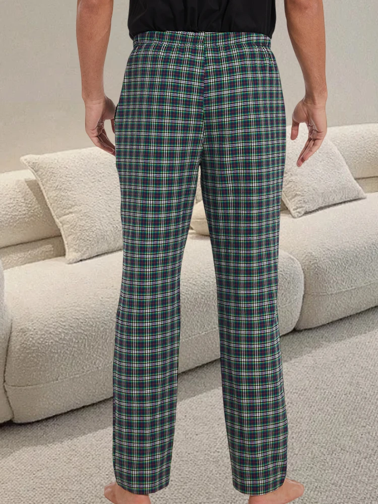 Fashion Christmas plaid pajama pants with drawstring inside elastic waist new men\'s plaid pajama home lounge pants