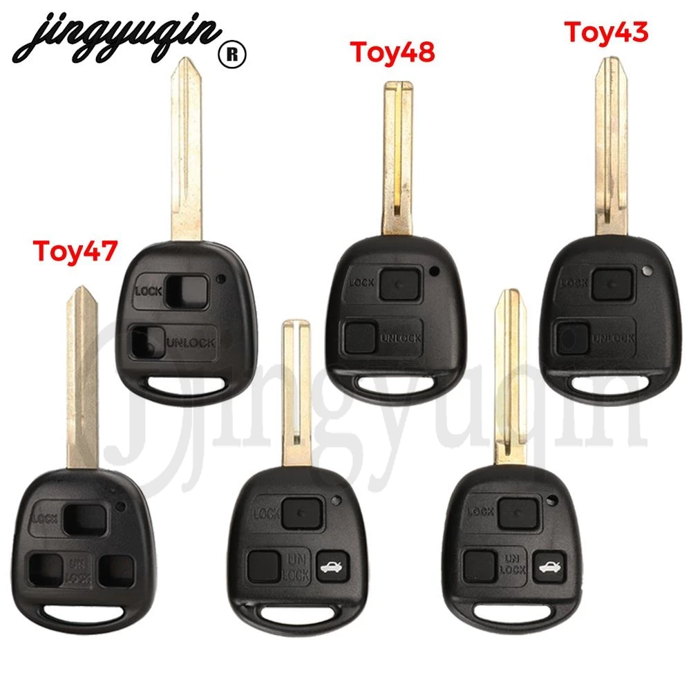 jingyuqin 10pcs For Toyota Corolla Land Cruiser YARIS CAMRY RAV4 Lexus RX300 LS400 GX460 Remote Key Shell Case TOY43 TOY48 TOY47