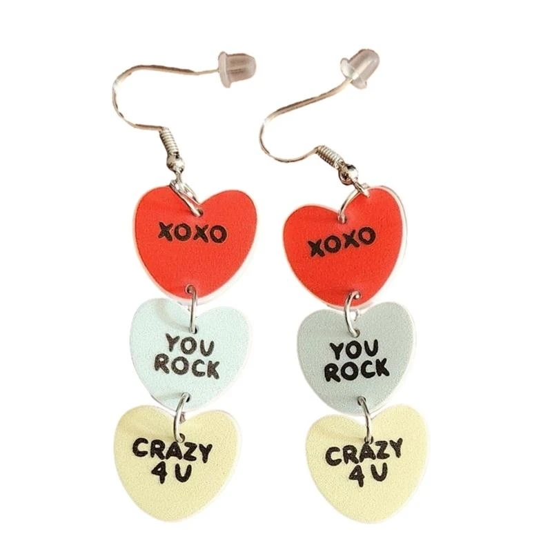 Heart Shaped Ear Drops Fashion Ear Hooks Valentine's Day Gift for Couple Lover