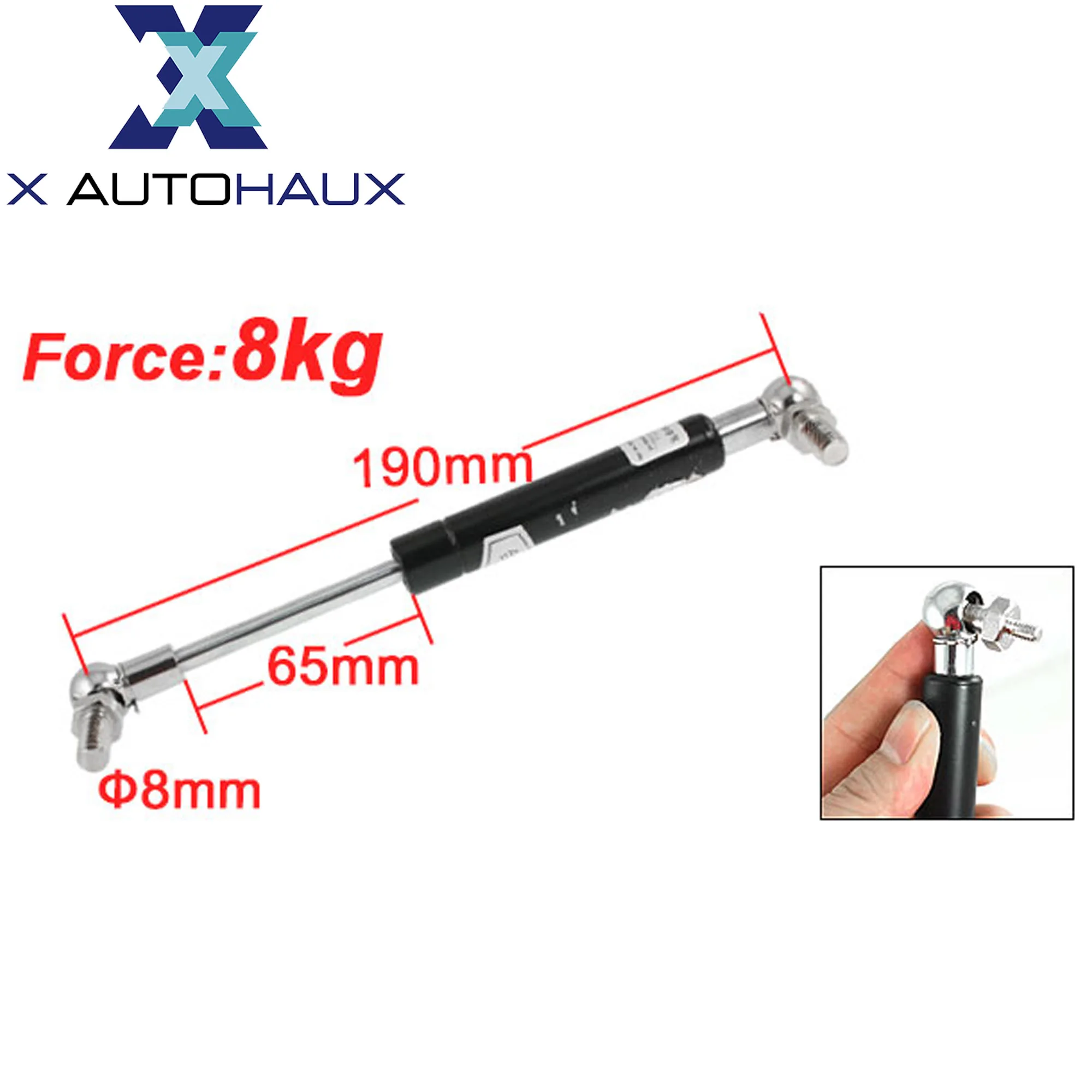 

X Autohaux Auto 65mm Gas Struts Bonnet Hood Trunk Tailgate Shock 8kg 17.6lb Force Lift Gas Spring Support Bar Car Accessories