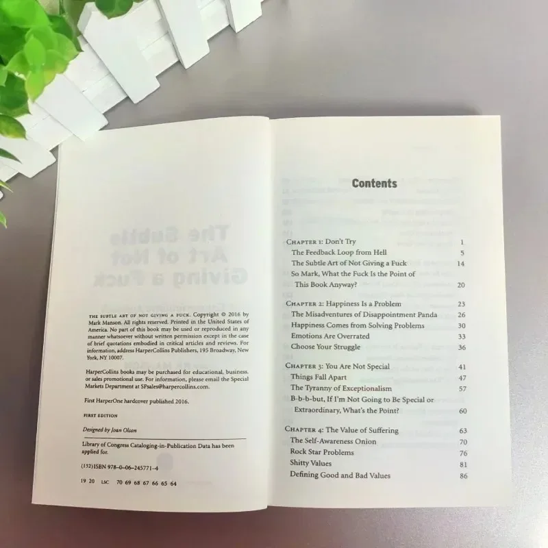 Rebuild happiness and how to live as you please. Author: Mark Manson's book on relieving stress through self-management.