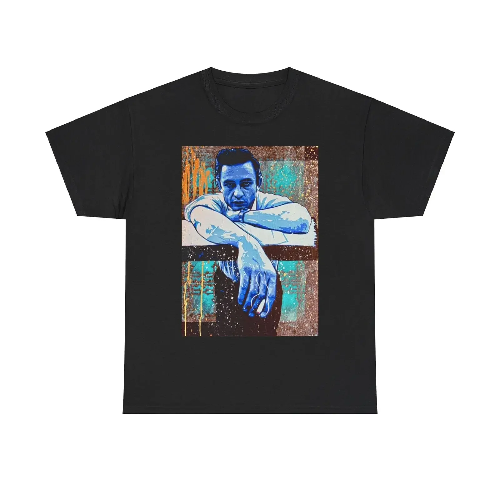 Johney Cash Tshirt Art Painting Nashville Country Unisex Heavy Cotton Tee