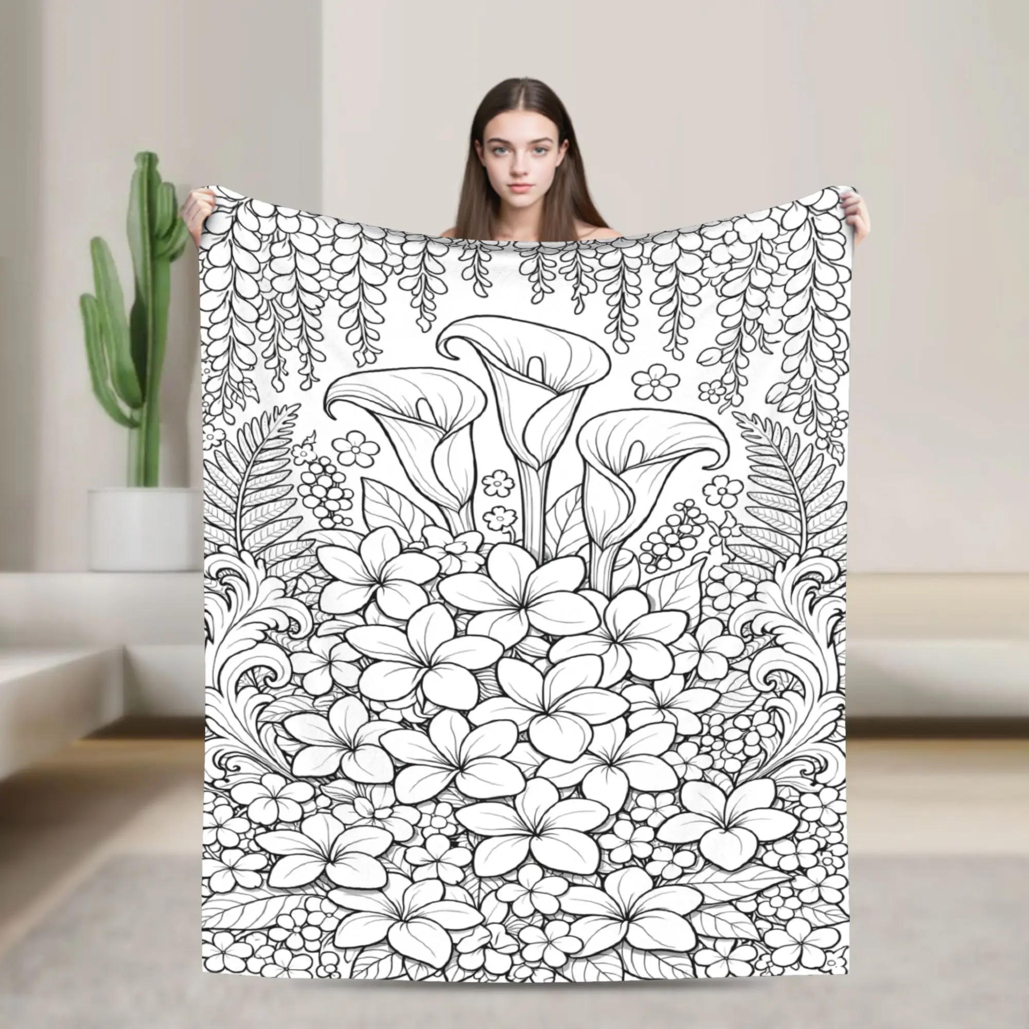 Butterfly Bloom Cluster Doodle Flannel Blankets  Warm Throw Blanket for Home Decor Picnic Novelty Bedspread Sofa Bed Cover