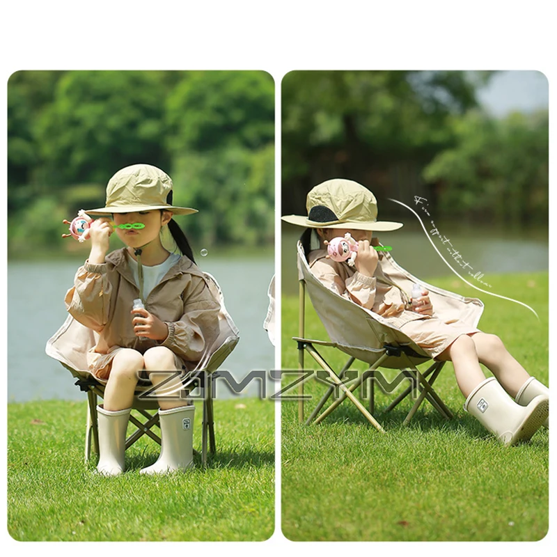 Portable Outdoor Folding Chair Oxford Cloth Foldable Lounge Chair With Drink Holder For  Camping Picnic Fishing Stool