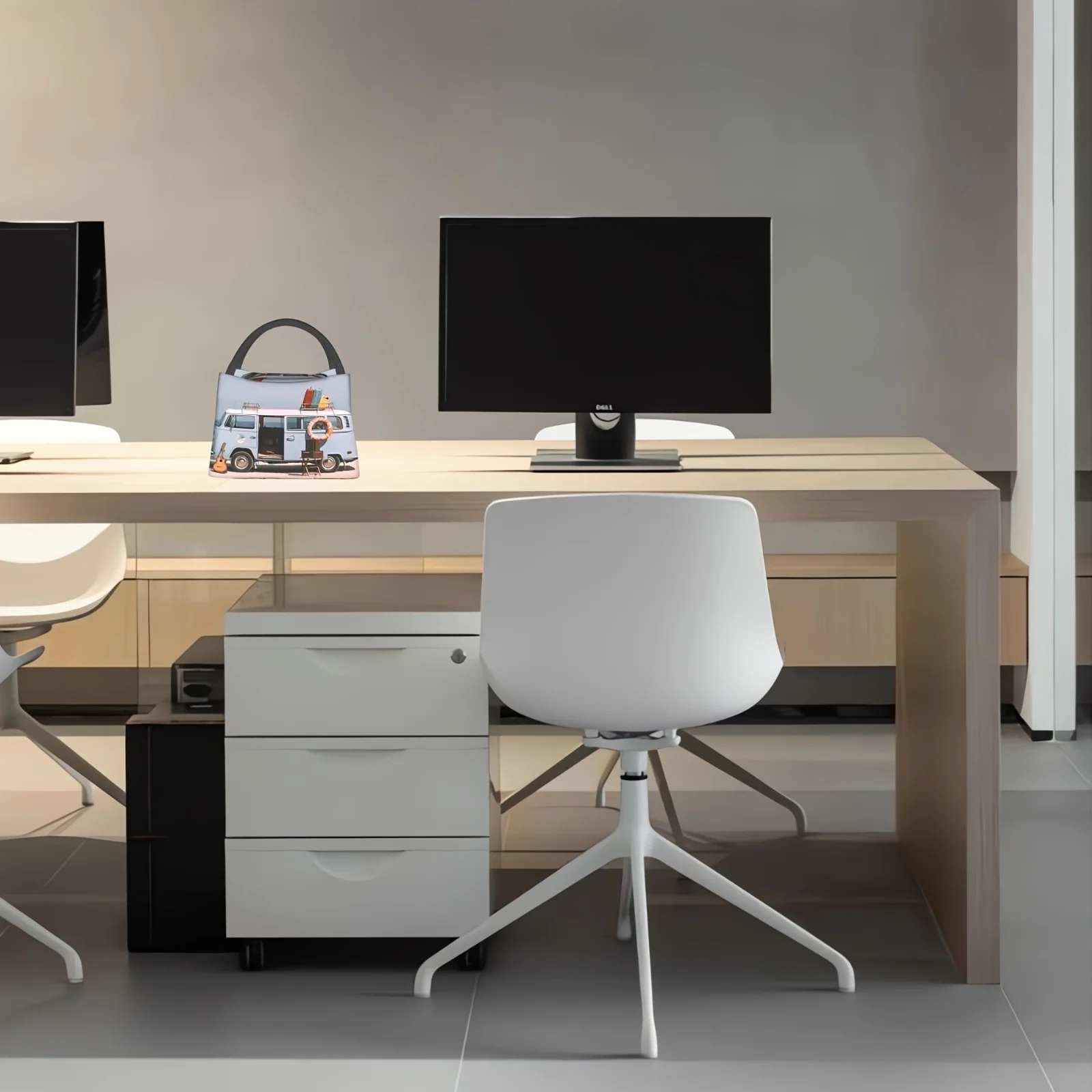 1pc Travel Car Pattern, Reusable Outdoor Portable Insulated Lunch Box, Leakproof Insulated Cooler Bag, Insulated Bag