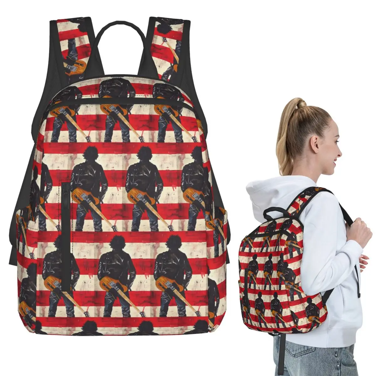 

Bruce Springsteen Backpack Student BookBag Children School Bag Laptop Shoulder Bags Men Women