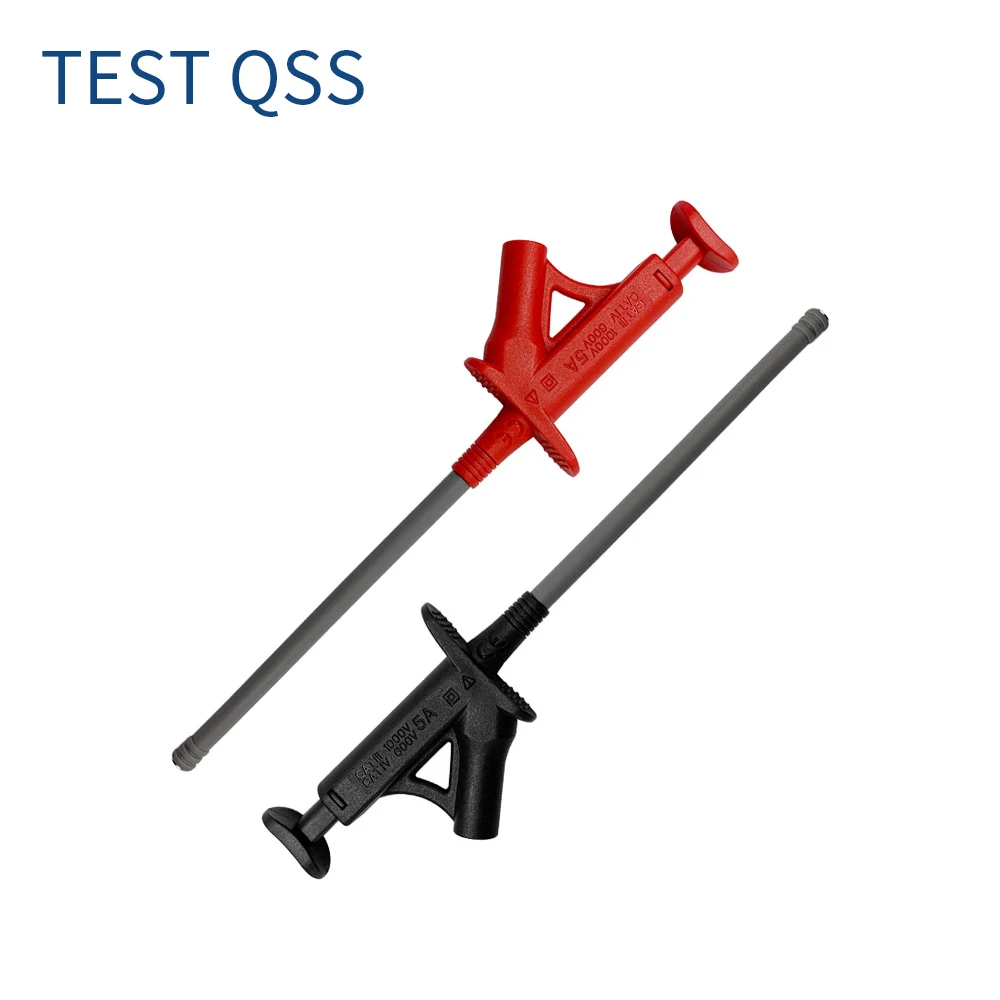 QSS szybkie zaczepy testowe z uchwytami profesjonalna izolowana wysokonapięciowa elastyczna sonda testująca Grabber 4MM gniazdo bananowe Q.30042