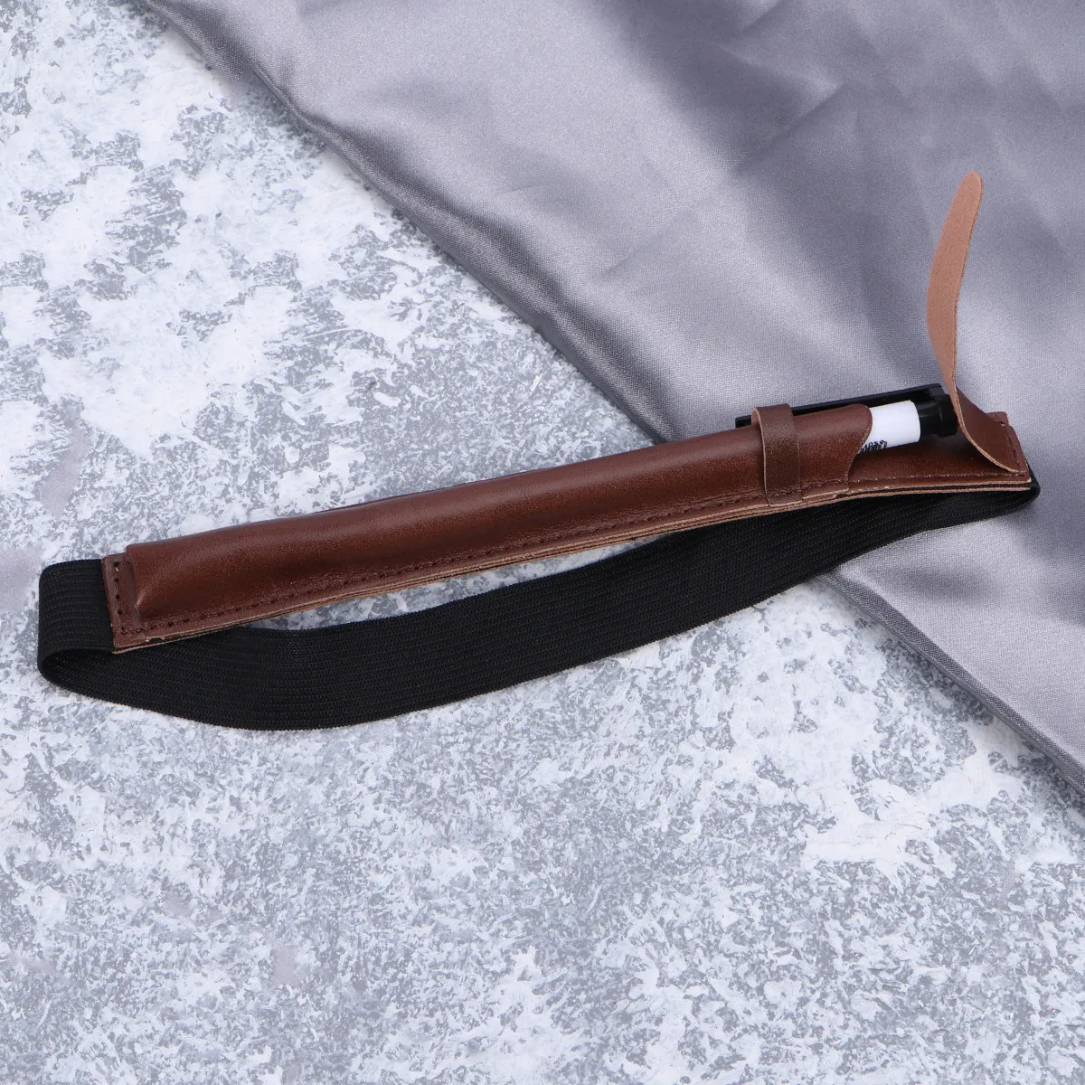 Capacitive Stylus Pen Cover Premium PU Pencil Holder for Pencil Coffee Color Travel Case Protective Sleeve Elastic