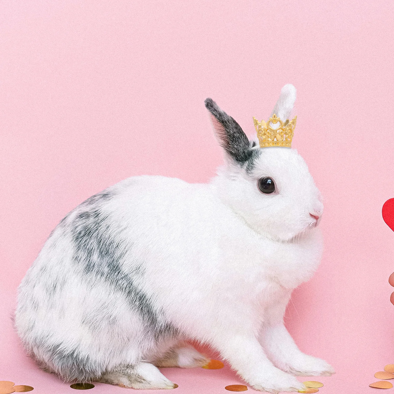 

2pcs Hamster Crown Headwear King Queen Tiara For Pets Small Animal Party Celebration Fancy Dress Costume Accessory Photo Prop