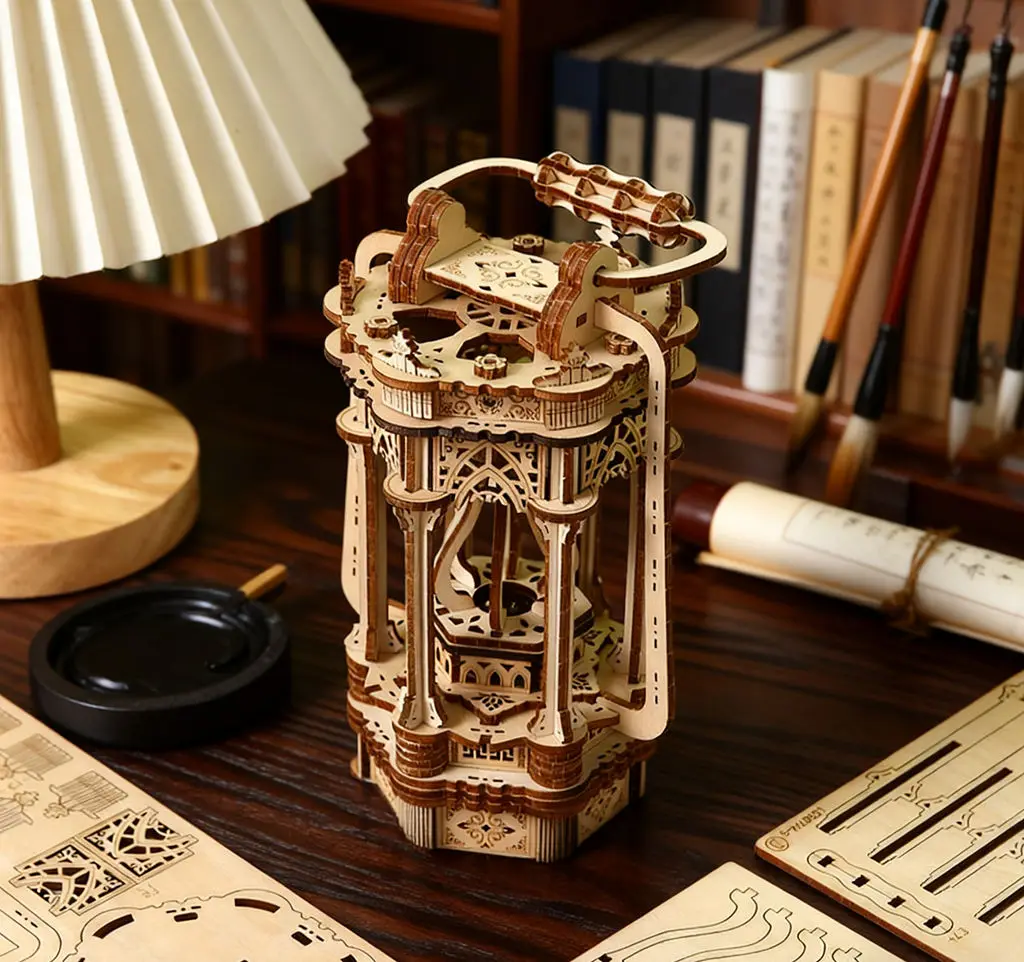 

DIY Wooden Craft Handheld Lantern Puzzle Model: Kids Educational Toy, Mini Scene Decor & Cross-Border Gift
