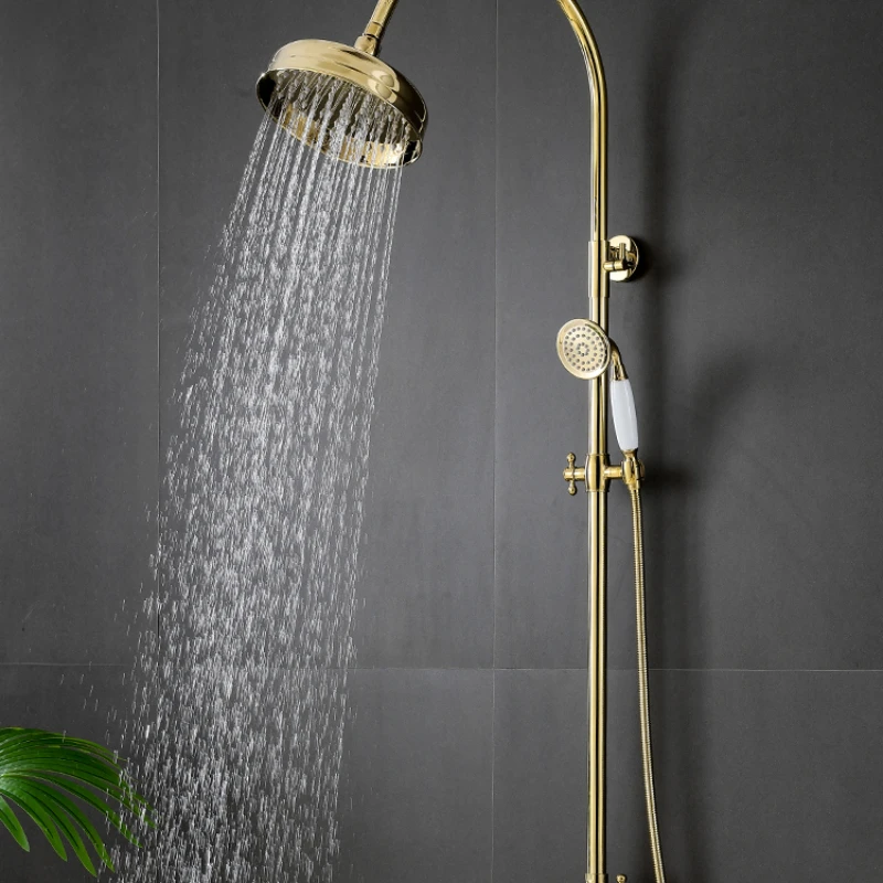 Bathroom shower shower shower with adjustable large top spray silver bathtub faucet shower set