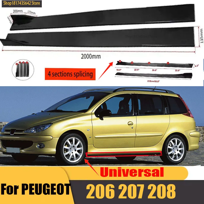 

Universal Car Side Skirt 8 Pcs 2.2m Winglet Splitters Lip Side Spoiler For Peugeot 207 307 308 407 408 508 2008 3008 4008 5008