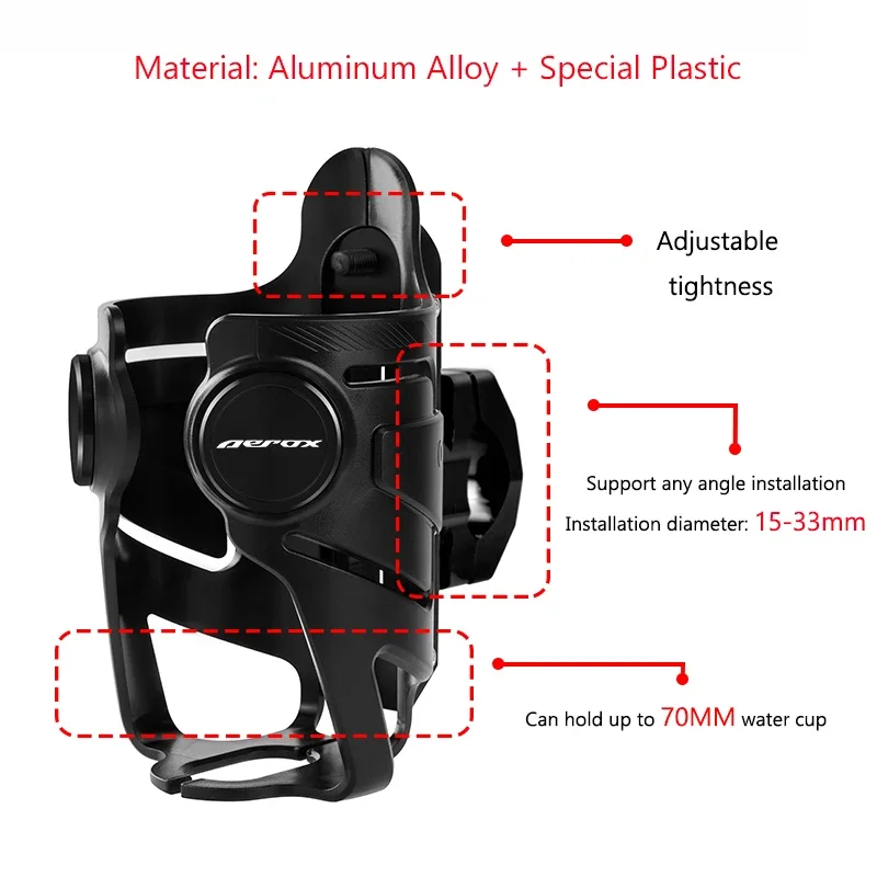 

For Yamaha AEROX155 AEROX 155 2015-2021 Motorcycle Accessories CNC Beverage Water Bottle Drink Cup Kettle Holder