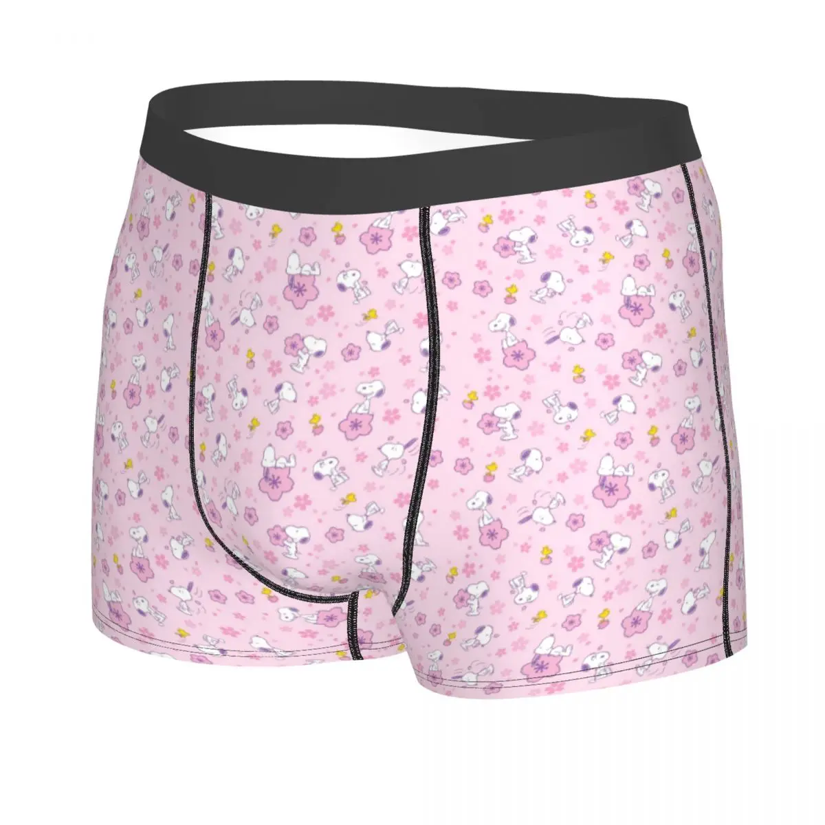 Personalizado s-noopys woodsto boxer shorts para homme 3d impresso dos desenhos animados comic cão roupa interior calcinha cuecas estiramento