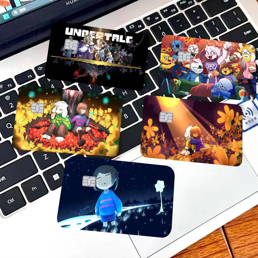 Whimsical DARK U-Undertale Credit Card Skin Stickers No Adhesive Residue Water Proof for VISA Credit Card Subway Access Card