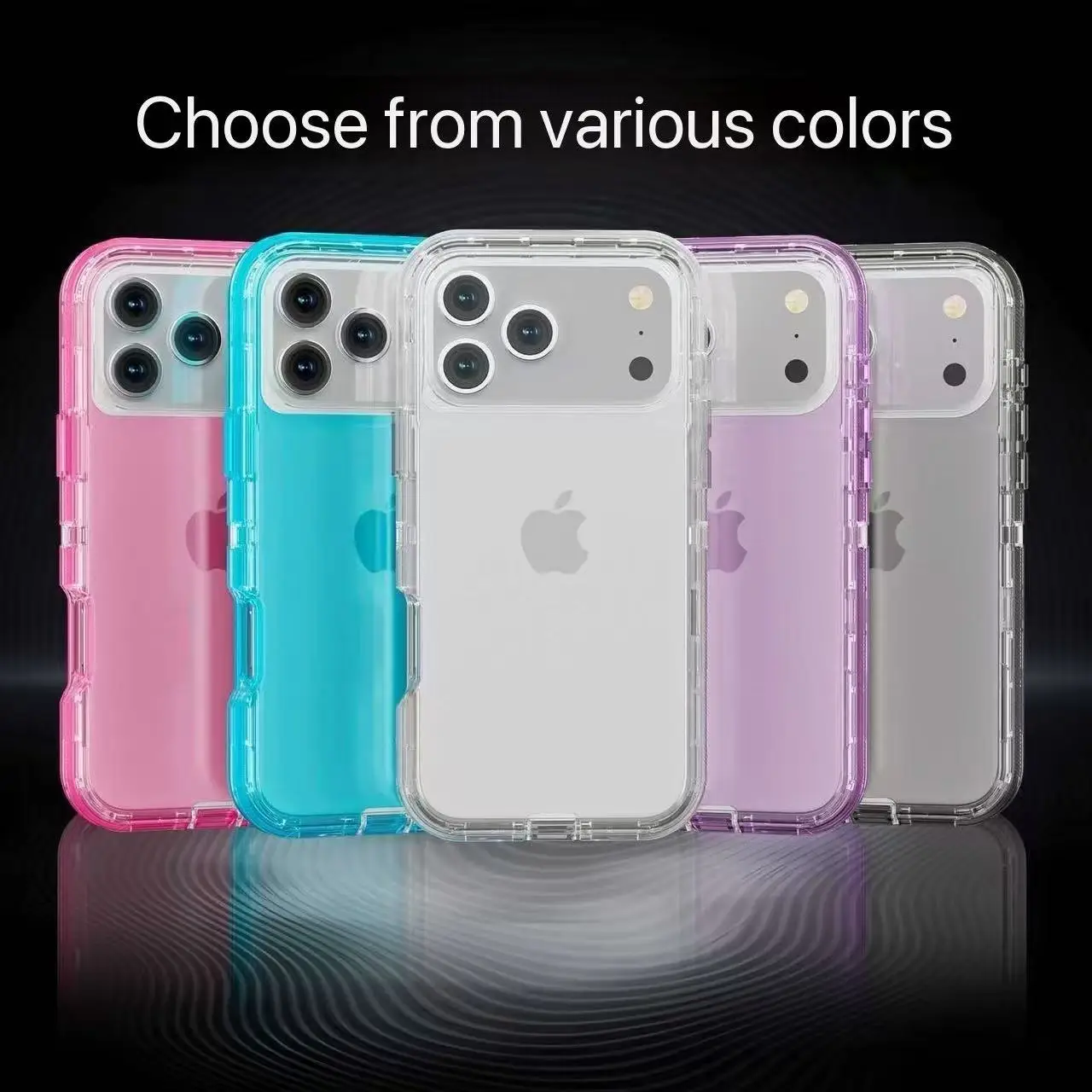 حافظة هاتف شفافة 3 في 1 لهاتف ابل ايفون 17 برو ماكس / 17 برو، لهاتف آيفون 16 برو ماكس مقاومة للسقوط ومقاومة للخدش سميكة جدًا