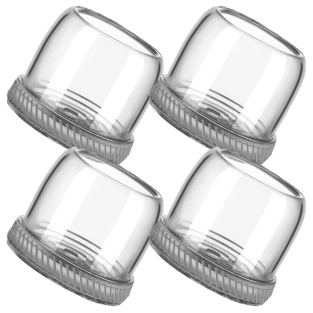 

4 Pcs Furniture Feet Pads Small Round Transparent Desk Chair Leg Covers Protectors Anti Slip Noise Reducing Floor Silicone