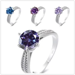 1ct 6.5mm women moissanite ring for charm lady s925 Sterling Silver Engagement Wedding Sparkling Lab Diamond Ring