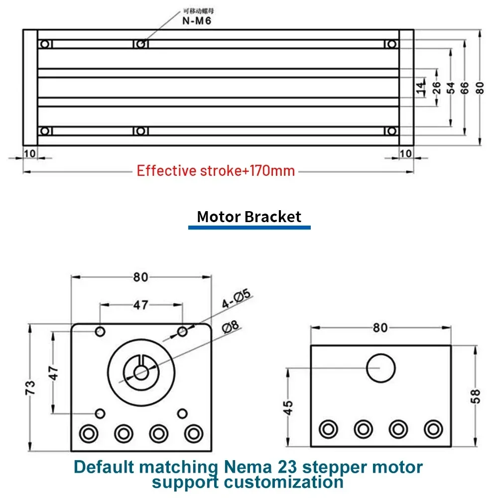 80mm Width Double Rail Sliding Table XYZ Axis CNC Ball Screw Linear Guide Table 4 Sliders SFU 1204/1605/1610 80KG Load