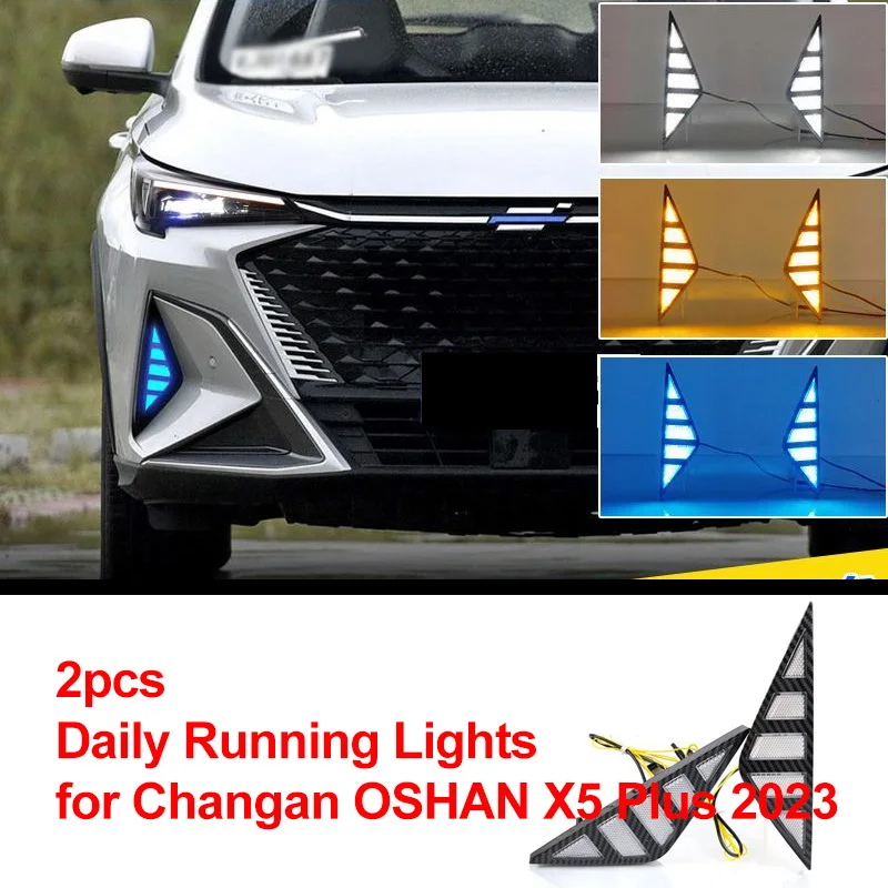 2pcs for Changan OSHAN X5 Plus 2023 Daily Running Lights X5Plus  Front Fog Lamp Modification