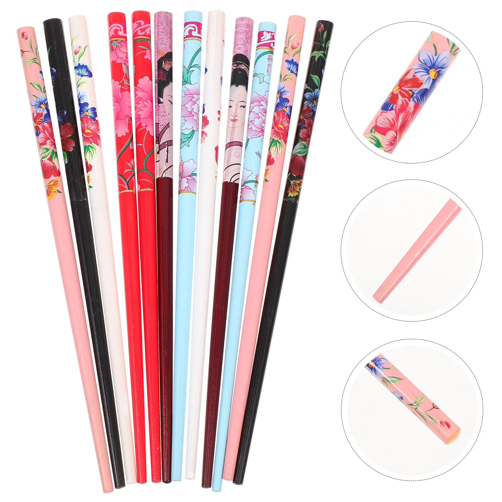 

Three Dimensional Printed Hairpin Bamboo Chopsticks Women Lightweight Retro Hairstyle Wedding Party Ceremonies Dating Everyday