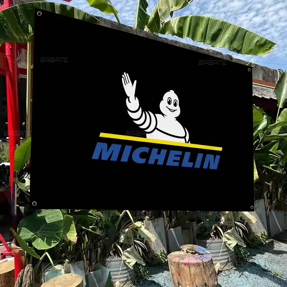 M-Michelins Logo High End Quality Banner Printing Artistic Atmosphere Style Camping Flag