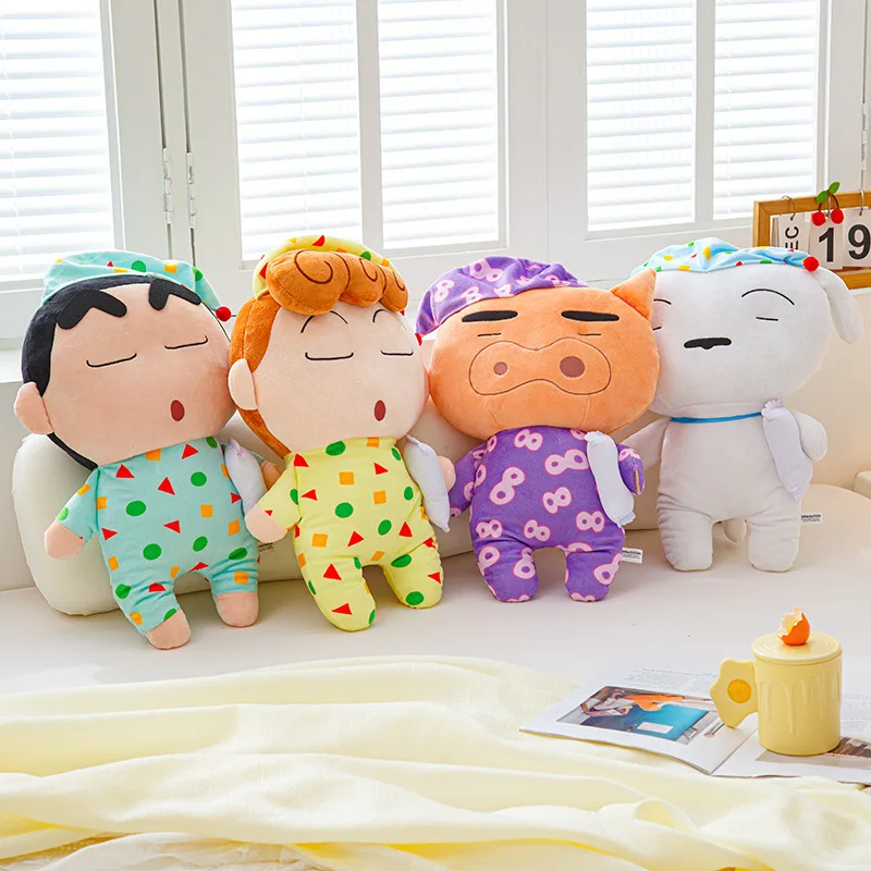 

Crayon Shin Chan Plush Set Pajama Style Anime Character Stuffed Doll Soft Fluffy Friends Plushie Birthday Gift Bedroom Decor