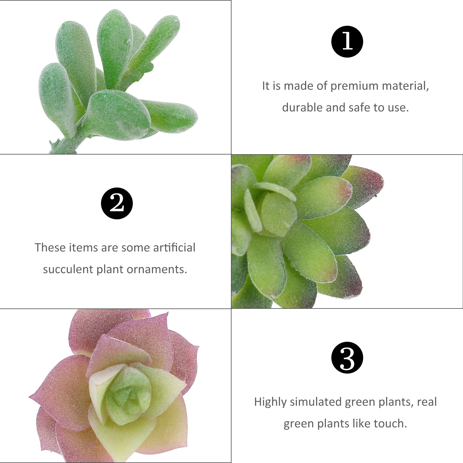 

6pcs Artificial Succulents Diy Fake Plant Ornaments For Home Office Wedding Party Decorative Succulent Adornments Simulation
