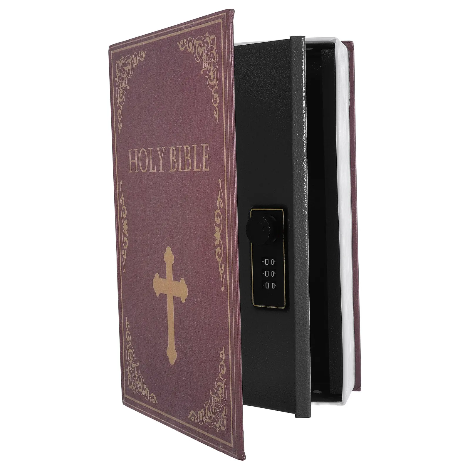Metal Password Book Safe with Combination Lock Fake Book Container Hidden Storage Box Security Safe for Cash Jewelry Home Office