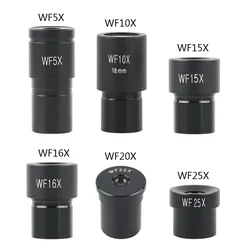 Biyolojik Mikroskop Geniş Açılı Mercek Optik Cam Lens 23.2mm arayüz WF5X WF10X WF16X WF20X WF25X WF30X