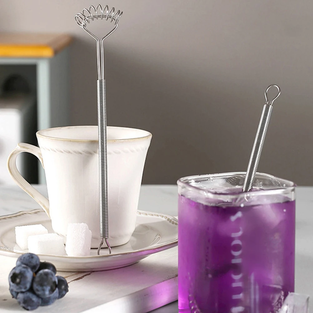 

4Pcs Spring Wire Whisks Practical Kitchen Cooking Supplies Manual Egg Mixer Lightweight Portable Cocktail Mixing Tool