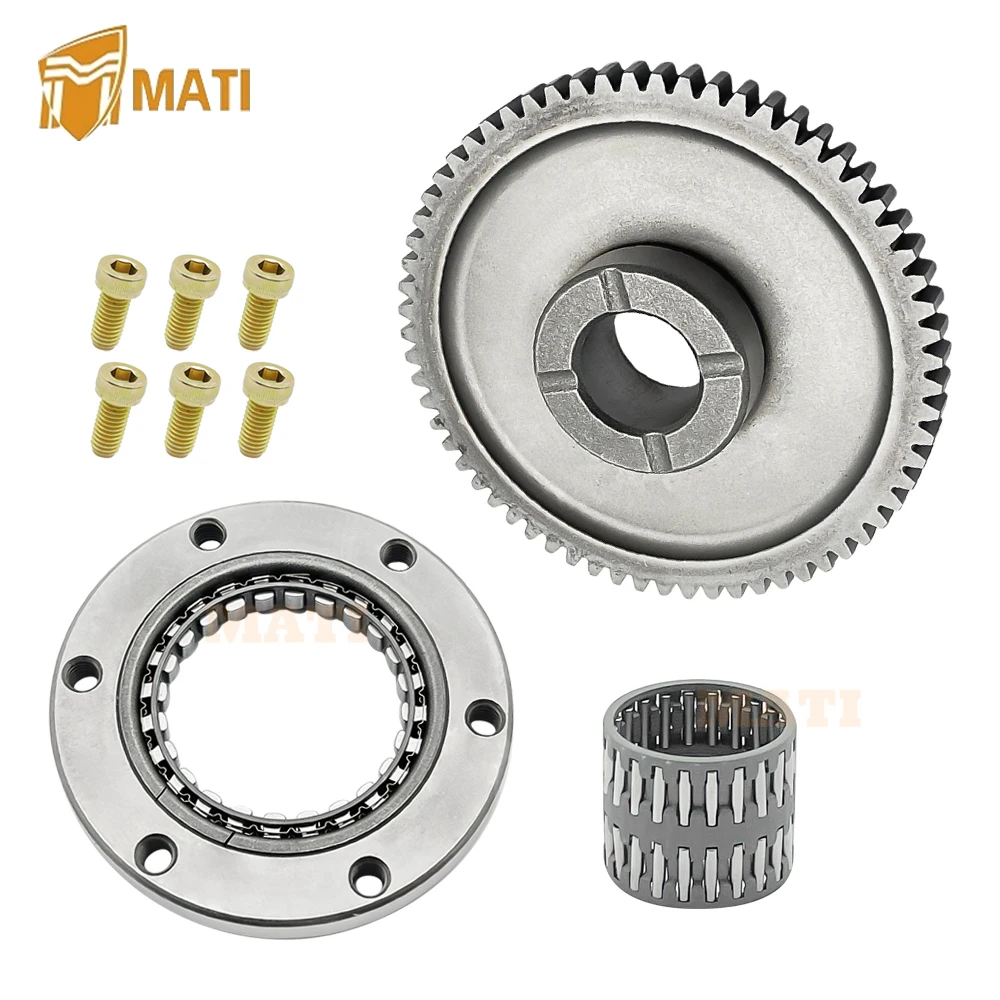 Starter Starting Clutch One Way Gear Bearing Gasket for Yamaha Warrior 350 Raptor 350 Big Bear 350 400 Wolverine 350 Kodiak 400