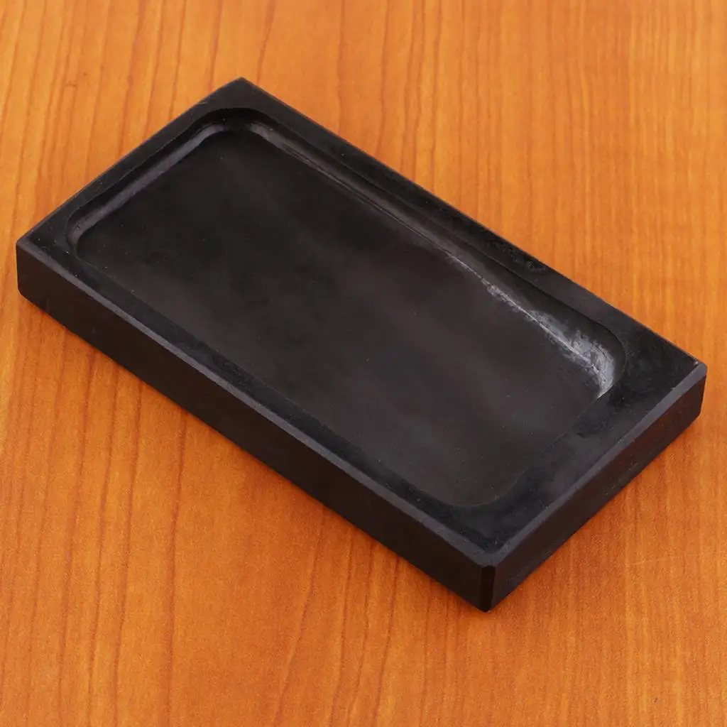 Black Ink Stone for Chinese Calligraphy and Sumi Painting,Natural Inkstone makes the Ink Smooth and Delicate