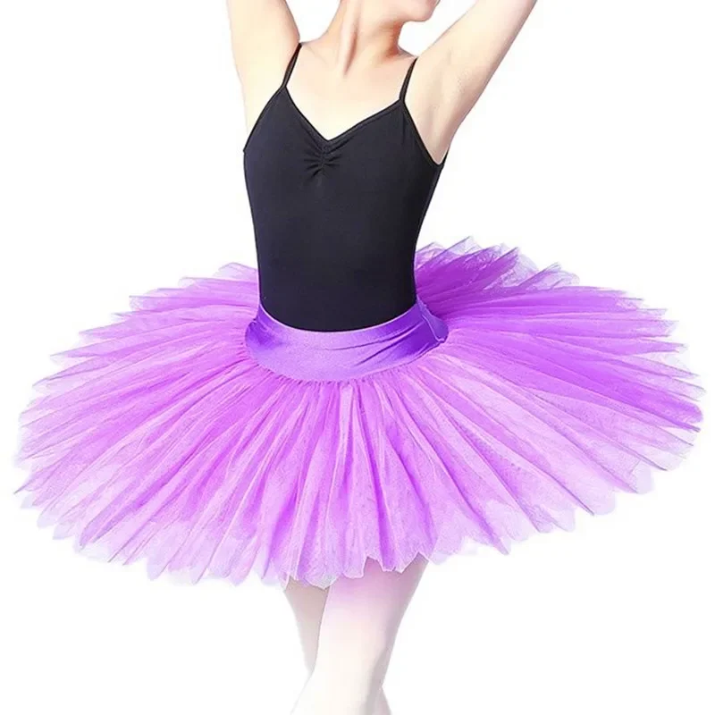 Professional Ballet Tutus Skirs For Adult Child Stiff Mesh Pancake Belly Dance Girls Practice Kids White Swan Lake