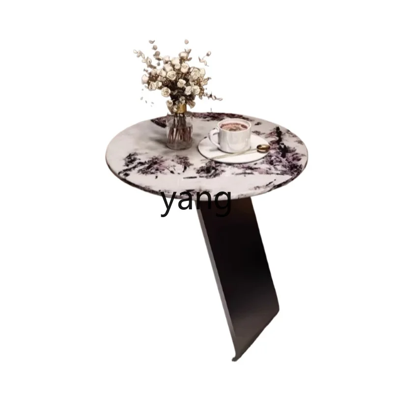 

LH minimalist round marble luxury stone sofa edge few high-end corner few