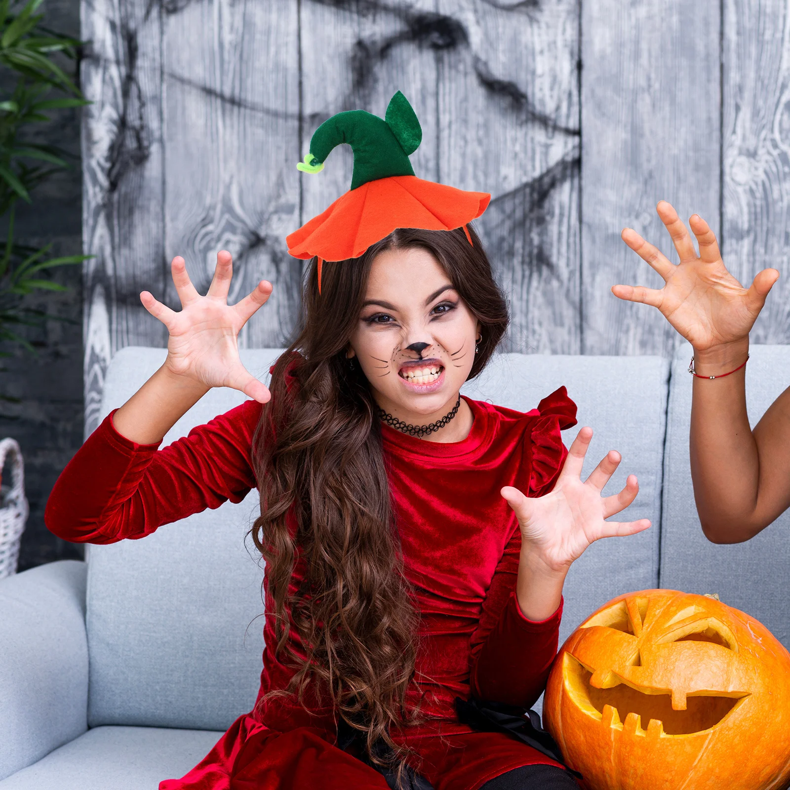 Cerceau de citrouille pour enfants, 2 pièces, accessoire de Cosplay pour fête d'halloween, bandeau de Festival, décor, chapeau de citrouille, bandeau pour cheveux, outil de coiffure