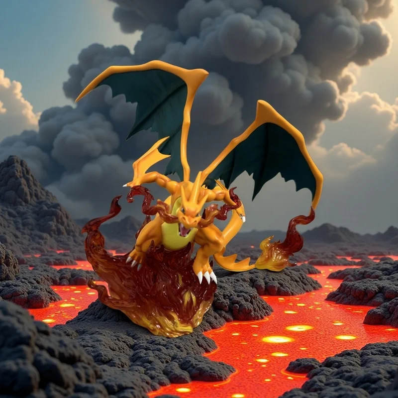 

Animation Peripheral Toy Decoration Zhenxin Town Y Spray Fire Dragon Gk Hand-Made Model Anime Statue Desktop Collect Ornaments