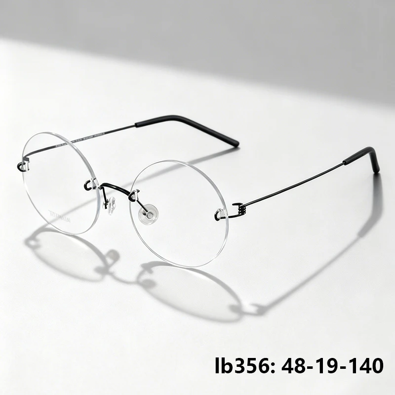 

Denmark Brand Round Rimless Glasses Frame Fashion 356 Ultralight Men Women No Screw Eyeglasses Air Titanium Gold Wire Spectacles