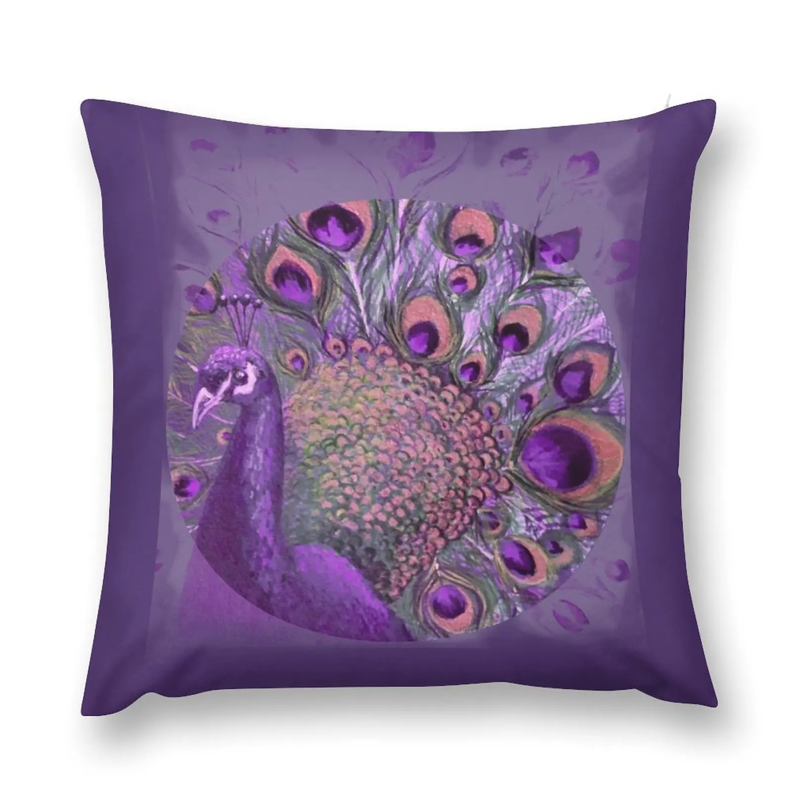 Purple Peacock Circle Throw Pillow Cushions For Children christmas ornaments 2025 pillow