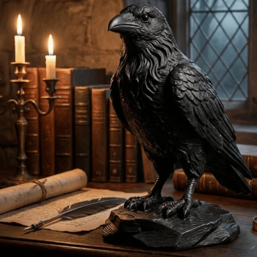 Creative Gothic Style Crow Statue Crafts 3D Printed Home Decoration Crow Ornaments Raven Prop Bird Ornaments Craft Farm