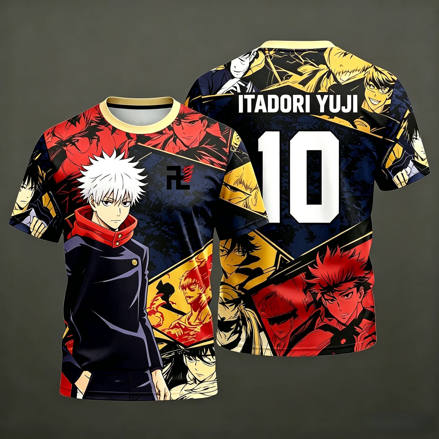2026 Summer Jujutsu Kaisen Retro Cosplay T-shirt Men's 3D Printed Jiu Jitsu Short-sleeved Family Unisex Children's Sports Shirt