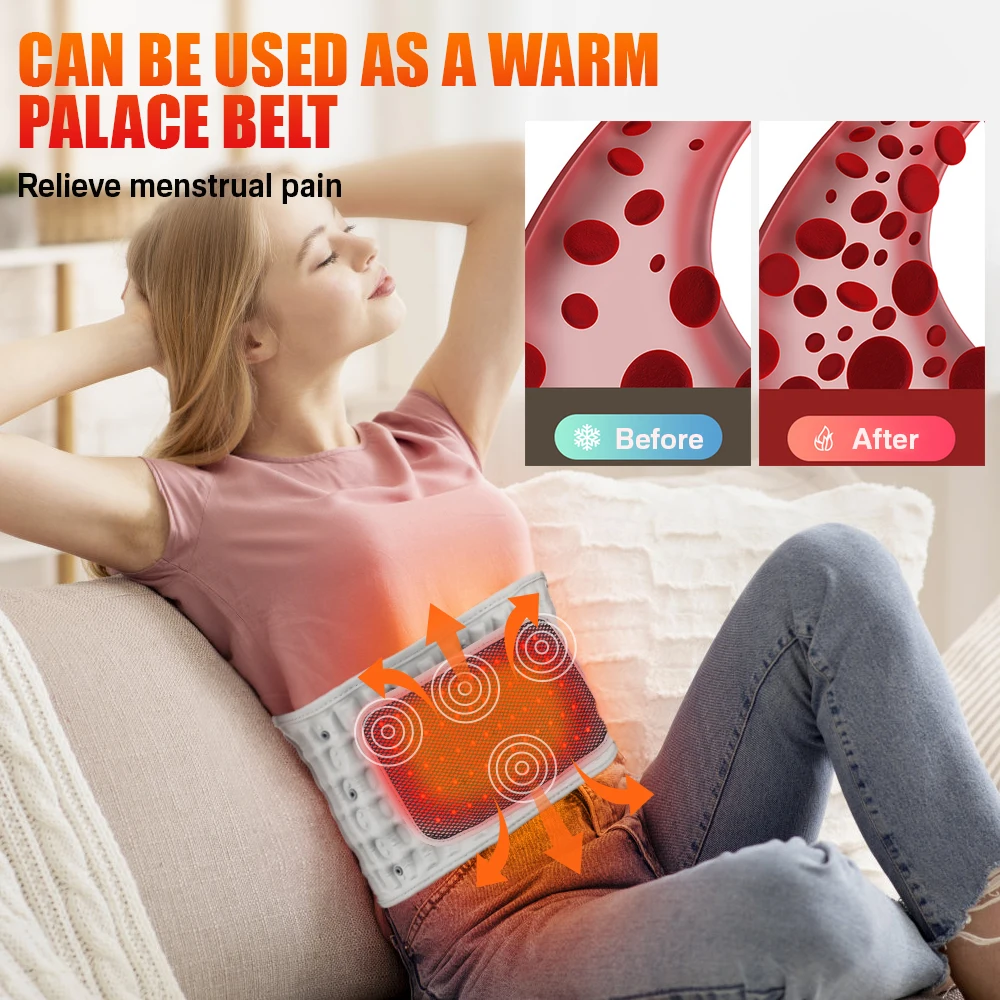 

Heating Waist Massager Belts Vibration Inflatable Heated Pads Back Protector Waist Massage Relax Warmer