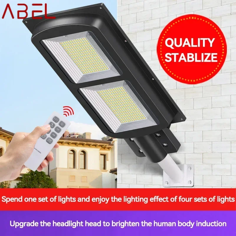 ABEL ไฟถนนพลังงานแสงอาทิตย์ LED กลางแจ้งกันน้ํา IP65 Human Body Induction โคมไฟติดผนังสําหรับ Home Modern Patio Garden