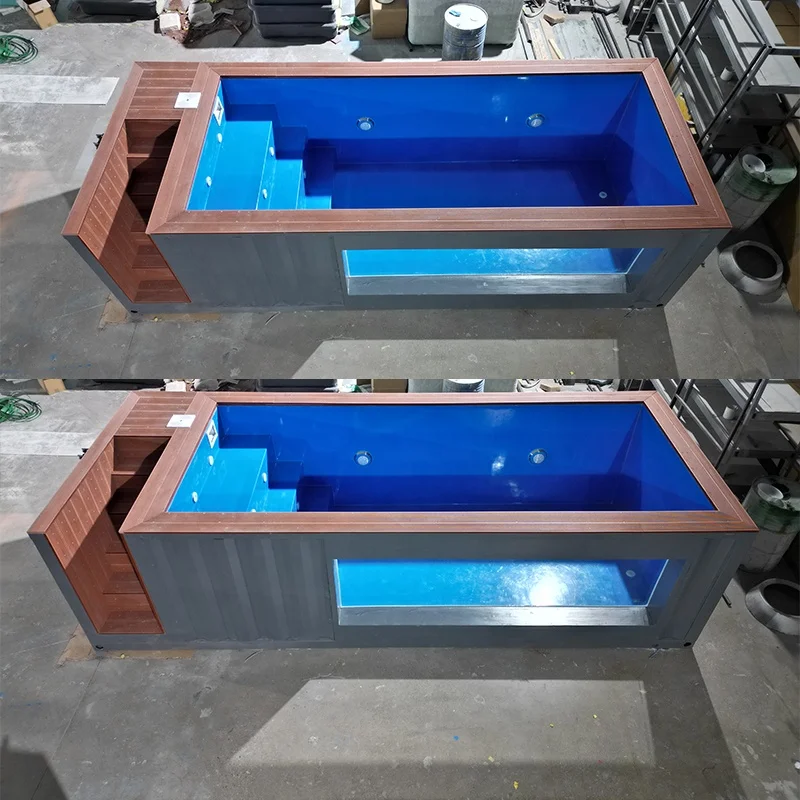 Custom Small Window Family House Frp 20ft Frame Above Ground Prefab Shipping Container Swimming Pool Outdoor Fiberglass Pool